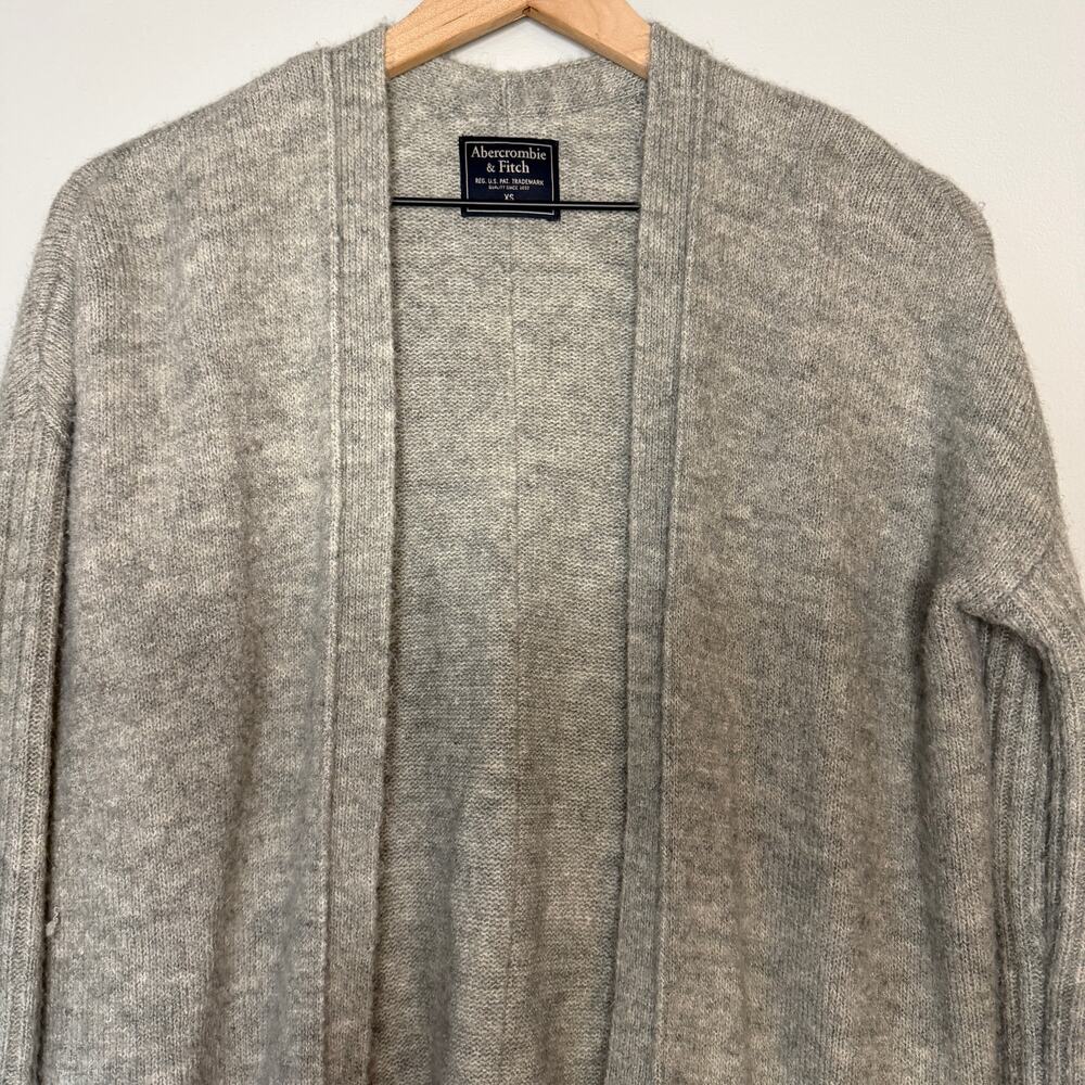 Abercrombie & Fitch Gray Open Front Pocket Cardigan Sweater - Size XS - Picture 2 of 8